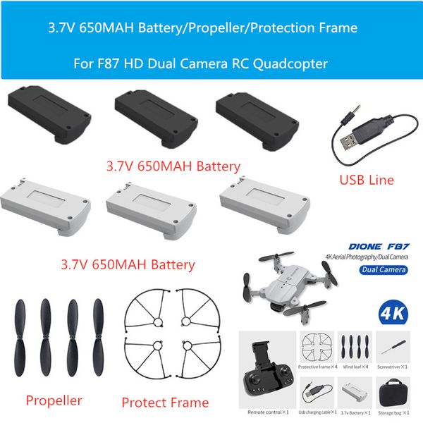 3.7v 650mah battery/propeller/charger/protect frame for f87 f-87 wifi fpv rc drone f87 spare part f87 accessories
3.7v 650mah battery/propeller/charger/protect frame for f87 f-87 wifi fpv rc drone f87 spare part f87 accessories