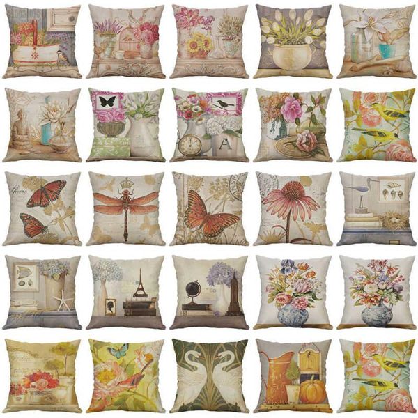 home throw decor case flowers cover cotton linen pillow cushion vintage 18\"
home throw decor case flowers cover cotton linen pillow cushion vintage 18\"
