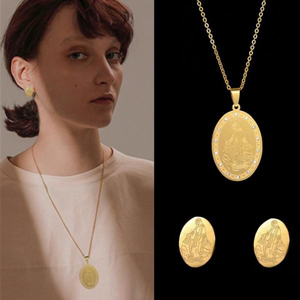 earrings & necklace 2pcs/set virgin mary pendants necklaces religious jewelry for woman chains vintage collar fashion accessories, Silver
earrings & necklace 2pcs/set virgin mary pendants necklaces religious jewelry for woman chains vintage collar fashion accessories, Silver