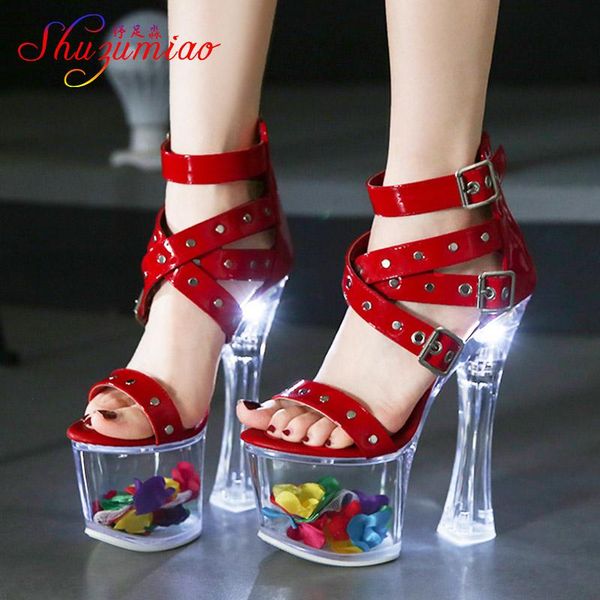 sandals women hollowed out cover heel buckle strap devise transparent led light glow petals platform steel tube dancing shoes, Black
sandals women hollowed out cover heel buckle strap devise transparent led light glow petals platform steel tube dancing shoes, Black