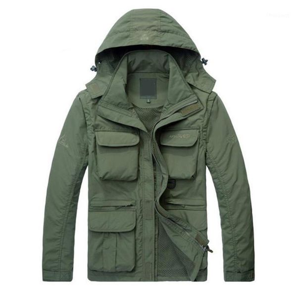 men's jackets 2021 jacket multi-pocket hooded coat solid color, Black;brown
men's jackets 2021 jacket multi-pocket hooded coat solid color, Black;brown