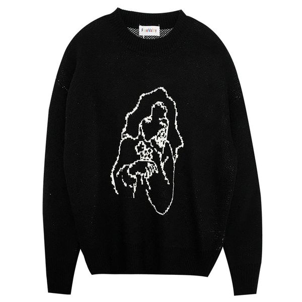 2021 new women black vintage sweater fashion autumn winter long sleeved fun jacquard pullover korean woman knitted sweaters 9eyi, White;black
2021 new women black vintage sweater fashion autumn winter long sleeved fun jacquard pullover korean woman knitted sweaters 9eyi, White;black