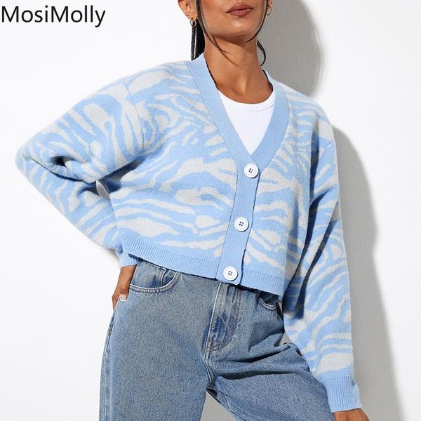 women's knits & tees mosimolly 2021 sweater cardigan women knit jacquard zebra jumper, White 
women's knits & tees mosimolly 2021 sweater cardigan women knit jacquard zebra jumper, White