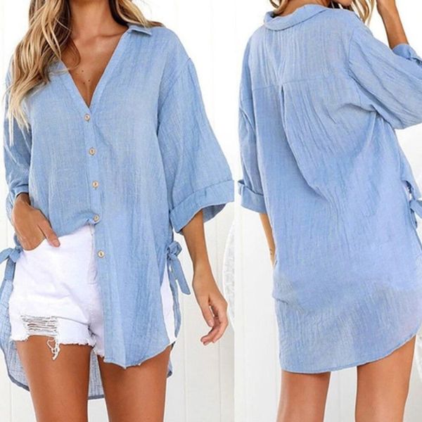casual women blouses solid color long sleeve blouses shirts women turn down collar irregular belt femme blousas blusa feminina, Gray
casual women blouses solid color long sleeve blouses shirts women turn down collar irregular belt femme blousas blusa feminina, Gray