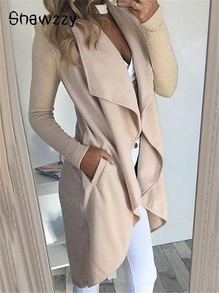 women's jackets 2021 waterfall collar double pocket front wrap autumn long coat women solid sleeve casual slim outerwear plus size 5xl, Black;brown
women's jackets 2021 waterfall collar double pocket front wrap autumn long coat women solid sleeve casual slim outerwear plus size 5xl, Black;brown