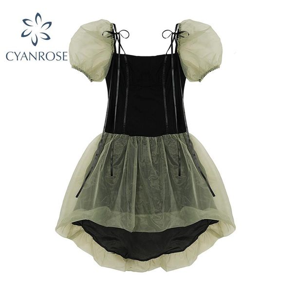 party dresses french vintage elegant pairy dress women streetwear 2021 summer puff sleeve close waist mesh patchwork female casual short, White;black
party dresses french vintage elegant pairy dress women streetwear 2021 summer puff sleeve close waist mesh patchwork female casual short, White;black