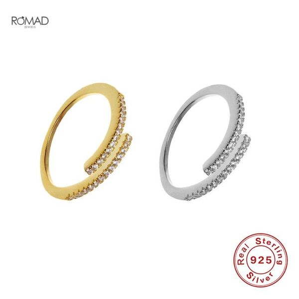 cluster rings romad single row zircon open for women minimalism adjustable finger 925 sterling silver ring fine jewelry gift anillos, Golden;silver
cluster rings romad single row zircon open for women minimalism adjustable finger 925 sterling silver ring fine jewelry gift anillos, Golden;silver