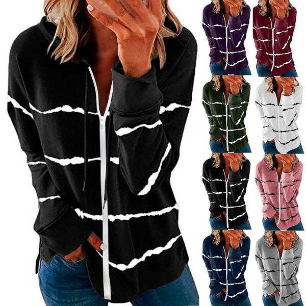women's hoodies & sweatshirts simple and casual womens hoodie striped full zip long sleeve lightweight jacket coat 21707, Black
women's hoodies & sweatshirts simple and casual womens hoodie striped full zip long sleeve lightweight jacket coat 21707, Black