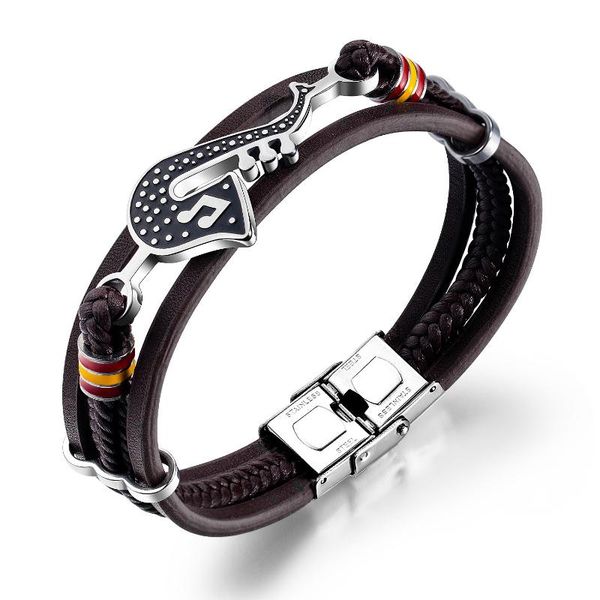 tennis leather personalized saxophone bracelet, cowhide woven multilayer men's trendy jewelry, Golden;silver
tennis leather personalized saxophone bracelet, cowhide woven multilayer men's trendy jewelry, Golden;silver