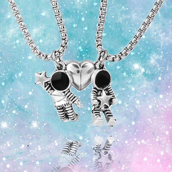 pendant necklaces 2pcs astronaut magnetic heart couple for women men lovers friend necklace jewelry gift 2/1pcs, Silver
pendant necklaces 2pcs astronaut magnetic heart couple for women men lovers friend necklace jewelry gift 2/1pcs, Silver