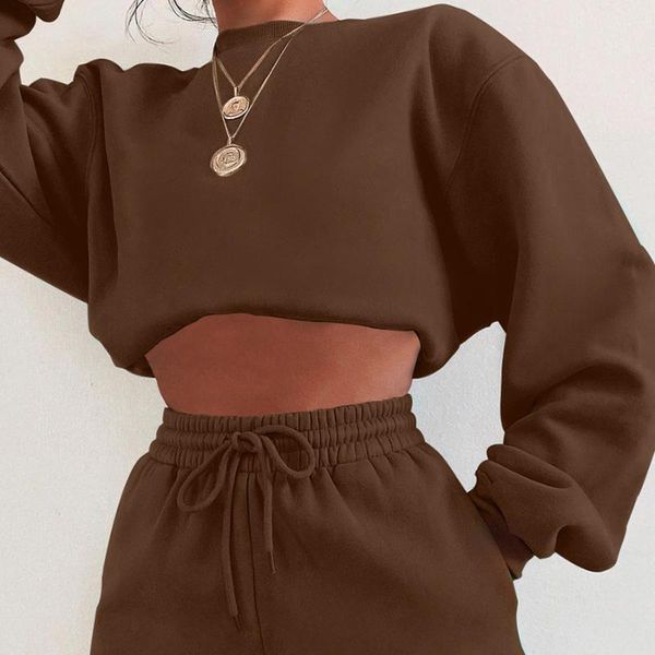 women's tracksuits 2021 autumn and winter casual fashion round neck pullover sweater set solid color long sleeves shorts two-piece, Gray
women's tracksuits 2021 autumn and winter casual fashion round neck pullover sweater set solid color long sleeves shorts two-piece, Gray