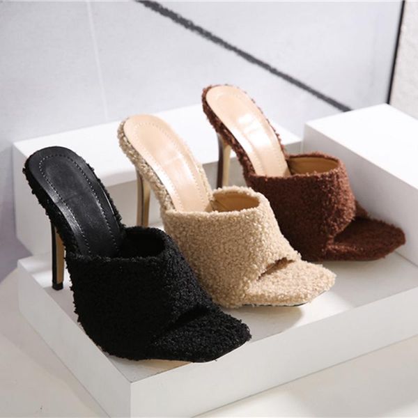 summer luxury women hairy stiletto heels sandals lady 11.5cm high fetish heels fashion brown square toe nightclub shoes, Black
summer luxury women hairy stiletto heels sandals lady 11.5cm high fetish heels fashion brown square toe nightclub shoes, Black