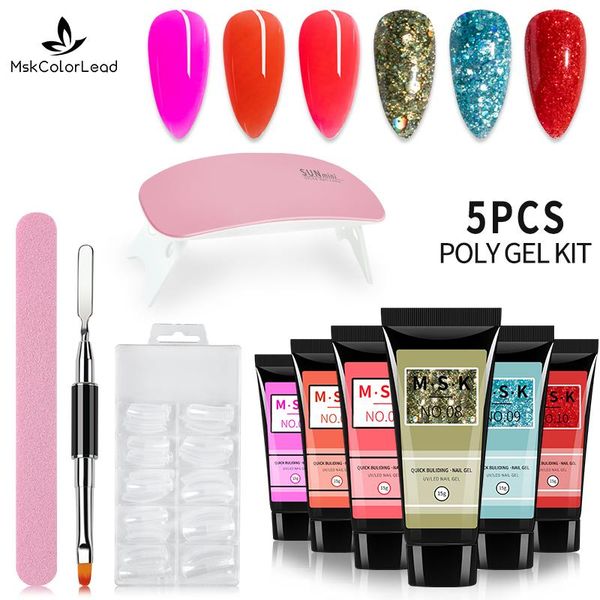 nail art kits msk color lead 5pcs poly extention gel set fake tips uv lamp functional brush manicure for ploy crystal
nail art kits msk color lead 5pcs poly extention gel set fake tips uv lamp functional brush manicure for ploy crystal