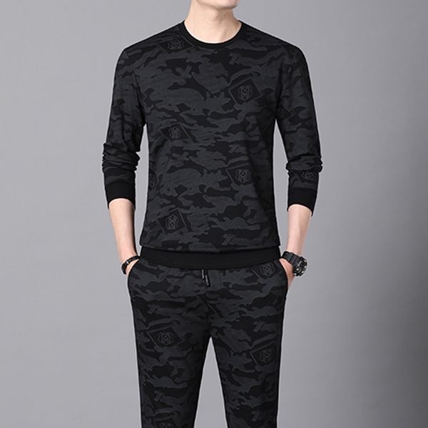 autumn casual long sleeved t-shirt ice silk suit with handsome fashion men's wear, Black
autumn casual long sleeved t-shirt ice silk suit with handsome fashion men's wear, Black