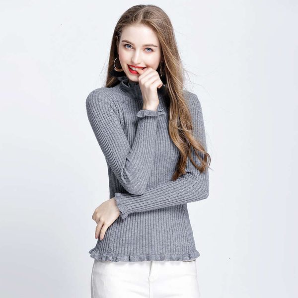 women's new winter knitwear half high collar sweater auricularia lace slim and thick bottom shirt lady luxury, White;black
women's new winter knitwear half high collar sweater auricularia lace slim and thick bottom shirt lady luxury, White;black