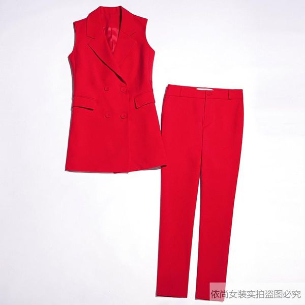 women's two piece pants fashion vest set style temperament commuter mid-length suit collar nine-point 2 women, White
women's two piece pants fashion vest set style temperament commuter mid-length suit collar nine-point 2 women, White