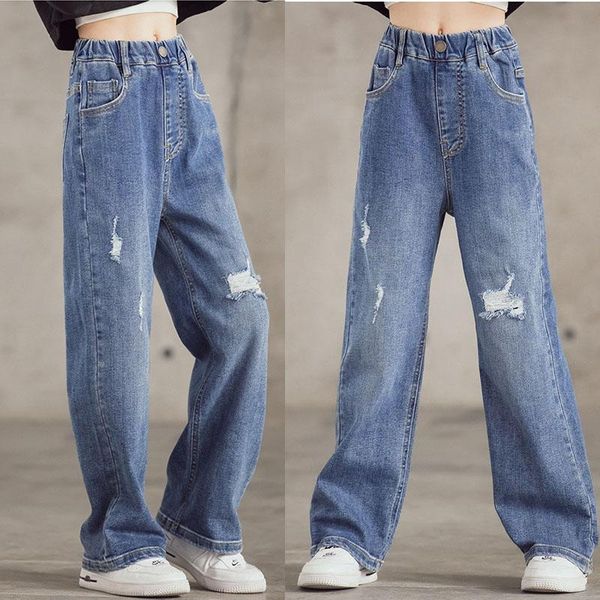 jeans ripped girls clothes 2021 autumn children broken hole denim loose trousers clothing kids high waist wide leg pants, Blue
jeans ripped girls clothes 2021 autumn children broken hole denim loose trousers clothing kids high waist wide leg pants, Blue