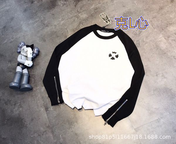 hoodies kl xinchao brand 21 spring round neck zipper pu cross embroidery korean sweater lovers shoulder inserted terry, Black
hoodies kl xinchao brand 21 spring round neck zipper pu cross embroidery korean sweater lovers shoulder inserted terry, Black
