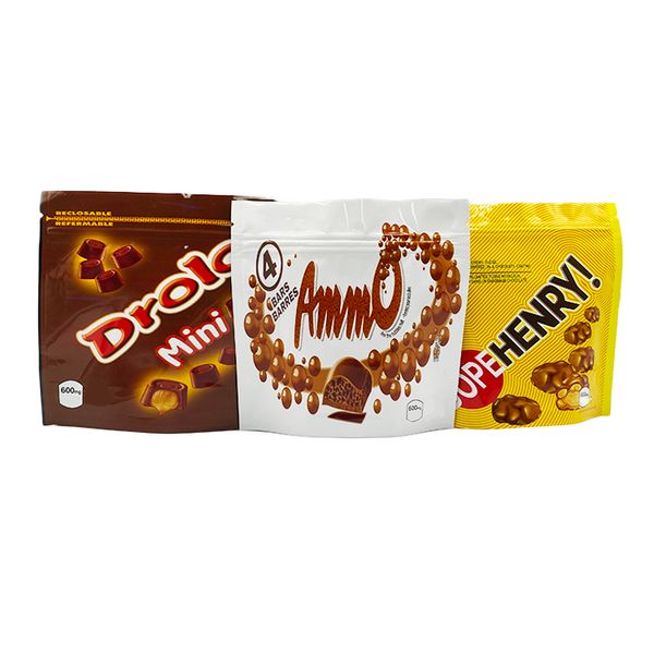 custom printing chocolate snack plastic packing bags aluminum foil zipper plastic mylar bag
custom printing chocolate snack plastic packing bags aluminum foil zipper plastic mylar bag