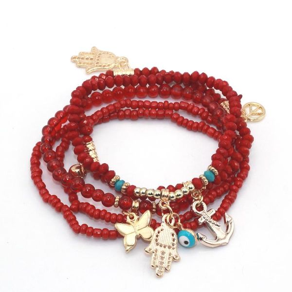 charm bracelets 5pcs/set brand designer fashion multilayer seed beads hamsa evil eye & bangles pulseras mujer jewelry for women gift, Golden;silver
charm bracelets 5pcs/set brand designer fashion multilayer seed beads hamsa evil eye & bangles pulseras mujer jewelry for women gift, Golden;silver
