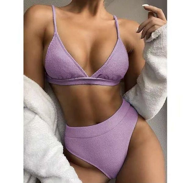 women's swimwear push up bikini set swimsuits high waist women ribbed biquini bathing suits brazilian bikinis 2021 purple bathers, White;black
women's swimwear push up bikini set swimsuits high waist women ribbed biquini bathing suits brazilian bikinis 2021 purple bathers, White;black