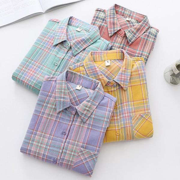 women's blouses & shirts women tunic womens 2021 long sleeve clothing button up down plaid fashion autumn turn-down collar good, White
women's blouses & shirts women tunic womens 2021 long sleeve clothing button up down plaid fashion autumn turn-down collar good, White