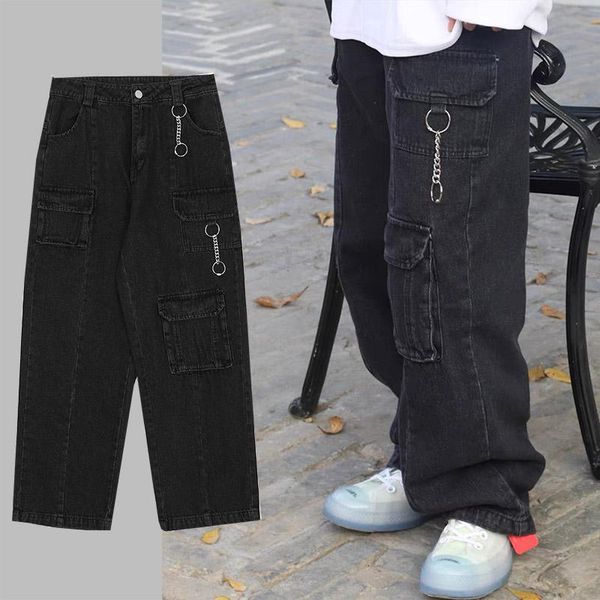 men's jeans multi-pocket streetwear loose denim trousers wide leg pants hip hop overalls dancing punk harajuku women, Blue
men's jeans multi-pocket streetwear loose denim trousers wide leg pants hip hop overalls dancing punk harajuku women, Blue
