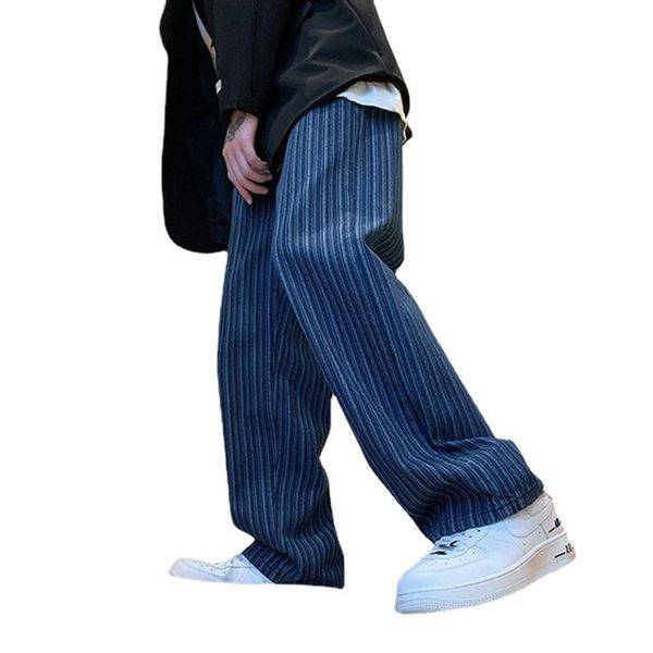 men's jeans 2021 men striped fashionable youth loose and comfortable casual trousers, Blue
men's jeans 2021 men striped fashionable youth loose and comfortable casual trousers, Blue