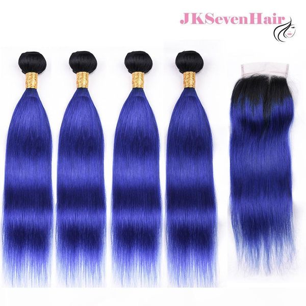 1b blue straight brazilian virgin human hair 4 bundles with lace closure ombre two tone blue color indian peruvian malaysian remy hair wefts, Black
1b blue straight brazilian virgin human hair 4 bundles with lace closure ombre two tone blue color indian peruvian malaysian remy hair wefts, Black