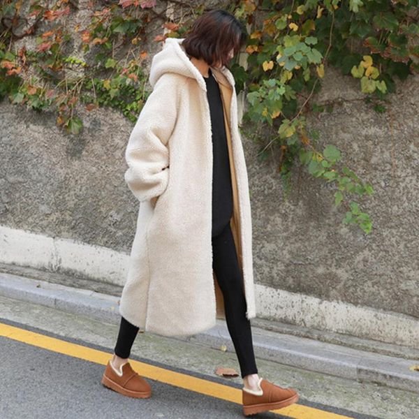 women's fur & faux women cute coat winter autumn slim lambswool jacket outerwear long coats woolen hooded parka, Black
women's fur & faux women cute coat winter autumn slim lambswool jacket outerwear long coats woolen hooded parka, Black