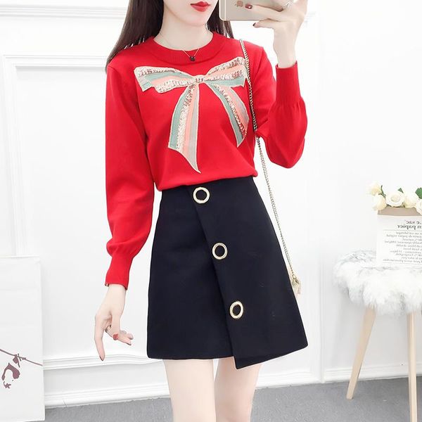 two piece dress sequins korean fashion knitwear pullover sweater & irregular woolen cloth skirts two-piece outfit clothing set, White
two piece dress sequins korean fashion knitwear pullover sweater & irregular woolen cloth skirts two-piece outfit clothing set, White
