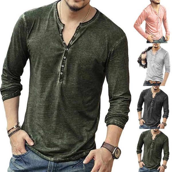 men's t-shirts 2021 summer men button t-shirt slim long sleeve vintage v-neck shirts cotton casual mens clothing fashion tshirt, White;black
men's t-shirts 2021 summer men button t-shirt slim long sleeve vintage v-neck shirts cotton casual mens clothing fashion tshirt, White;black