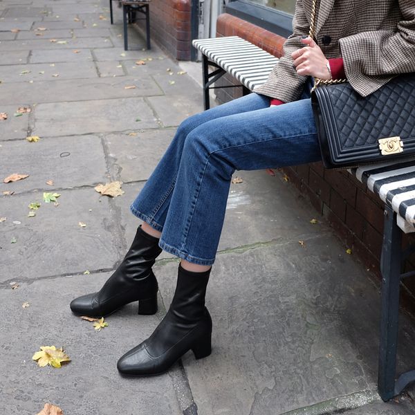 black head women's high-heeled autumn boots and winter 33-42 t1yd