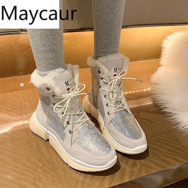 boots short plush warm snow women fashion chunky sole women's platform height increasing winter sequined furry shoes, Black
boots short plush warm snow women fashion chunky sole women's platform height increasing winter sequined furry shoes, Black