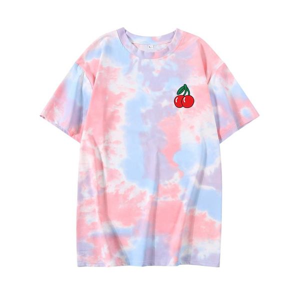 women's t-shirt summer women tie dye cartoon cute cherry fruit printing pattern japan korean harajuku style all-match fashion, White
women's t-shirt summer women tie dye cartoon cute cherry fruit printing pattern japan korean harajuku style all-match fashion, White