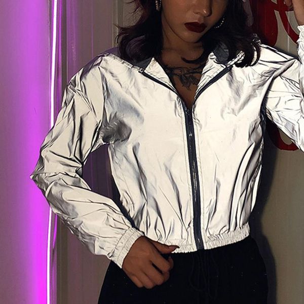 women hip hop jacket reflective windbreaker hoodie zipper up outfit long sleeve solid wild fashion coat for spring amp autumn 2021, Black
women hip hop jacket reflective windbreaker hoodie zipper up outfit long sleeve solid wild fashion coat for spring amp autumn 2021, Black
