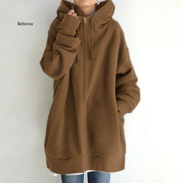 women's jackets hooded sweatshirts solid casual hoodies long sleeve zipper coat female outwear oversized 5xl, Black;brown
women's jackets hooded sweatshirts solid casual hoodies long sleeve zipper coat female outwear oversized 5xl, Black;brown