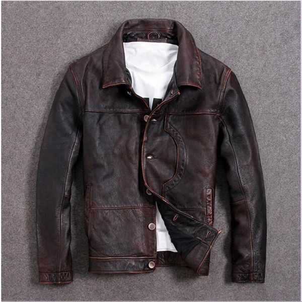 men's leather & faux 2021 vintage brown men american casual style jacket plus size xxxxxl genuine cowhhuide autumn coat, Black
men's leather & faux 2021 vintage brown men american casual style jacket plus size xxxxxl genuine cowhhuide autumn coat, Black