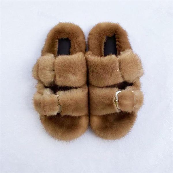 slippers european station luxury fashion fur mink ladies 100% flat heel, Black
slippers european station luxury fashion fur mink ladies 100% flat heel, Black
