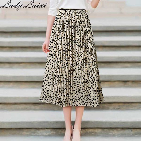 women's high waist pleated skirts summer polka dots elastic midi skirt casual harajuku a-line black white 210529
women's high waist pleated skirts summer polka dots elastic midi skirt casual harajuku a-line black white 210529