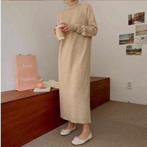 casual dresses thick loose khaki woman sweater dress women jumper warm pollover 2021 korean solid winter knitted vestidos, Black;gray
casual dresses thick loose khaki woman sweater dress women jumper warm pollover 2021 korean solid winter knitted vestidos, Black;gray