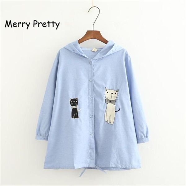 women's jackets merry pretty harajuku summer jacket women cotton linen cat embroidery solid color outerwear female hooded basic thin co, Black;brown
women's jackets merry pretty harajuku summer jacket women cotton linen cat embroidery solid color outerwear female hooded basic thin co, Black;brown