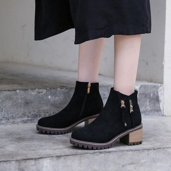 boots big size 9 10 11 12 women shoes ankle for ladies woman winter side zipper round head thick heel, Black
boots big size 9 10 11 12 women shoes ankle for ladies woman winter side zipper round head thick heel, Black