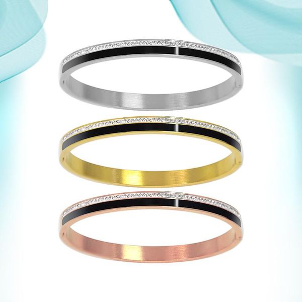 bangle 2021 trendy single row mud diamond bracelet epoxy buckle ladies titanium steel fashion simple style women's accessories, Black
bangle 2021 trendy single row mud diamond bracelet epoxy buckle ladies titanium steel fashion simple style women's accessories, Black