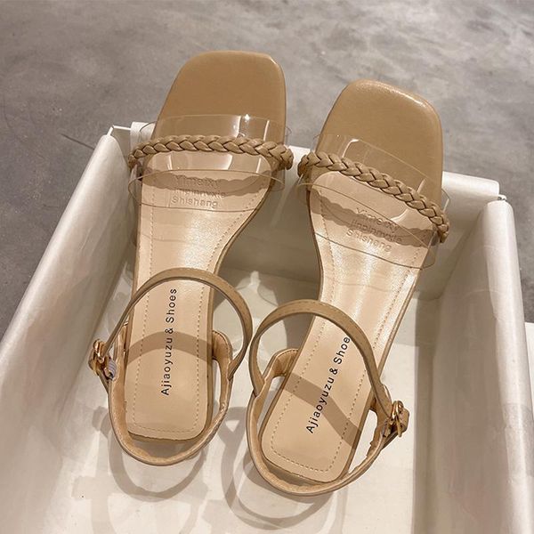 women braided strap sandals 2021 summer new square toe high heels fashion chunky heel shoes solid color casual female sandals, Black
women braided strap sandals 2021 summer new square toe high heels fashion chunky heel shoes solid color casual female sandals, Black