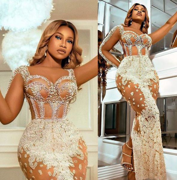 2021 plus size arabic aso ebi luxurious beaded lace prom dresses sheer neck long sleeves evening formal party second reception gowns dress z, Black
2021 plus size arabic aso ebi luxurious beaded lace prom dresses sheer neck long sleeves evening formal party second reception gowns dress z, Black
