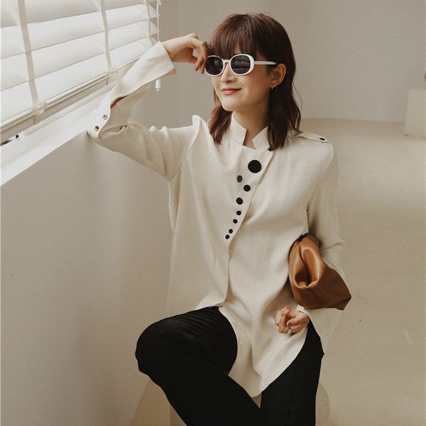 2021 new designer satin long sleeve button up stand collar shirt women fashion ladies blouse fall a8h8, White
2021 new designer satin long sleeve button up stand collar shirt women fashion ladies blouse fall a8h8, White
