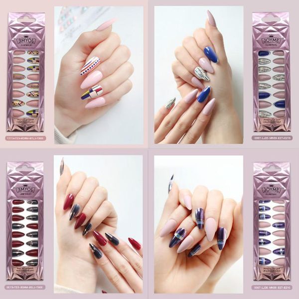 false nails 24 pcs fashion style fake pointed coffin nail tips press on full cover fingernails fancy sculpted, Red;gold
false nails 24 pcs fashion style fake pointed coffin nail tips press on full cover fingernails fancy sculpted, Red;gold