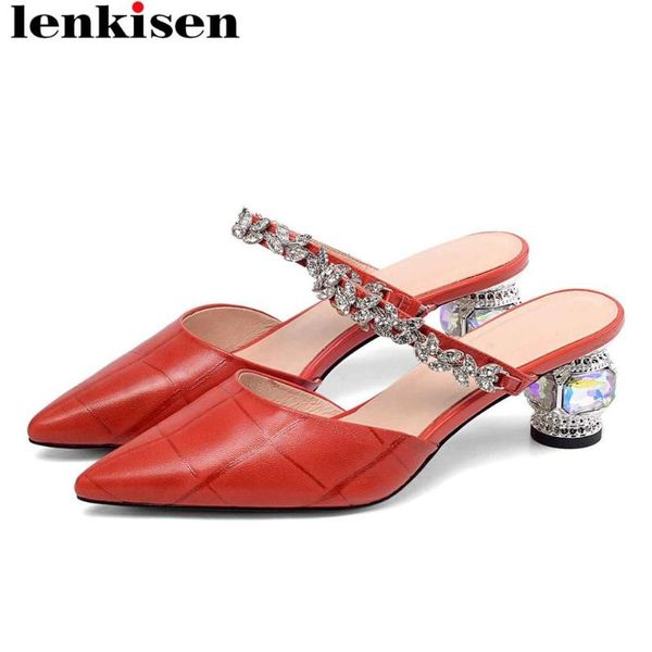 dress shoes lenkisen 2021 natural leather glitter crystals chain decoration pointed toe slip on plus size summer mules high heels pumps l1f9, Black
dress shoes lenkisen 2021 natural leather glitter crystals chain decoration pointed toe slip on plus size summer mules high heels pumps l1f9, Black