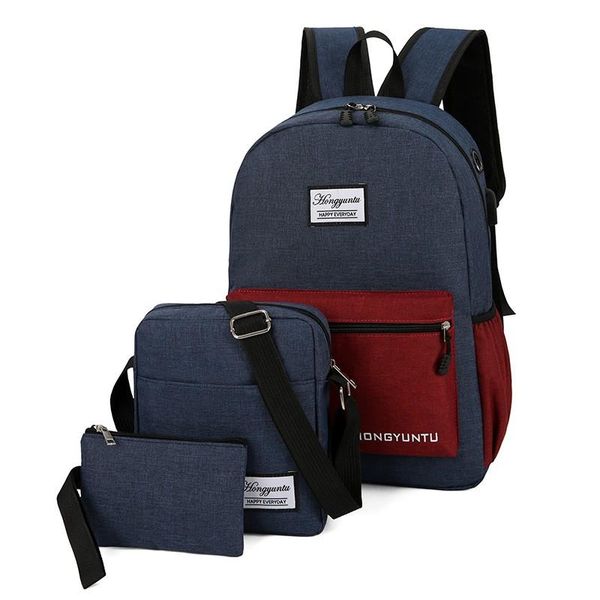 backpack color contrast double back nylon cloth students bag three - piece multi-color optional
backpack color contrast double back nylon cloth students bag three - piece multi-color optional